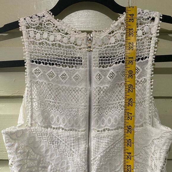 NWOT Parker Nerissa SZ XS Little White Dress Eyelet Lace Drop Waist Tiered Skirt - Picture 12 of 16
